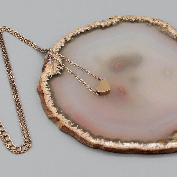 Jewelry necklace alphabet letter Y rose gold tone heart love minimalist dainty - Picture 5 of 5